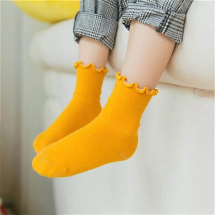 5 пар/лот Осень-зима, детские носки для малышей, мальчиков и девочек хлопковые носки однотонные Цвет дизайн детские носки Детские носки Рождественский подарок