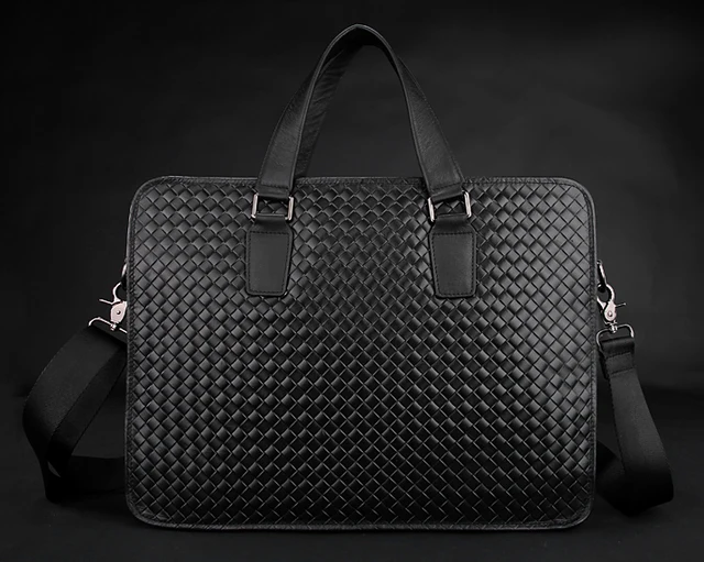 Luxury Black Leather Briefcase