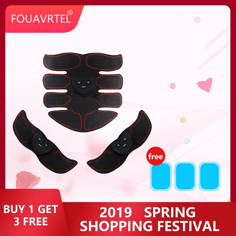 

FOUAVRTEL 2019 Newest Electronical EMS Muscle Trainer Arm & Abdominal Muscle Stimulator Weight Lose Machine for Man /Women