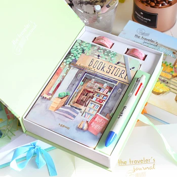

Travel Store Handbook Set Kawaii Notebooks Hardcover Notepad Schedule Planner Journal Personal Diary 2018 Libros y Cuadernos