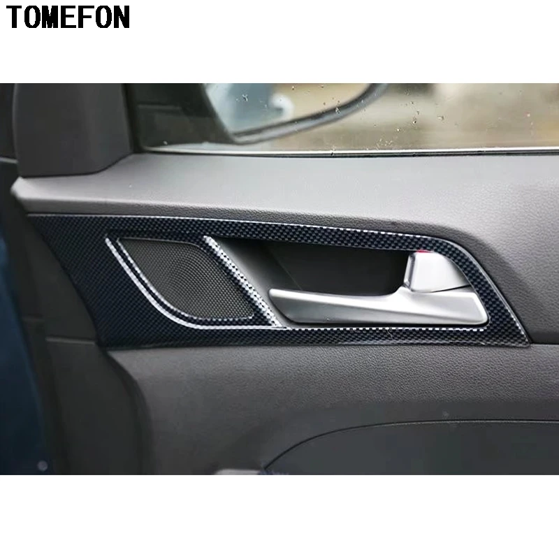 TOMEFON для Hyundai Tucson 2015 2016 ABS углеродное волокно краска Внутренняя дверь окно Bottons AC