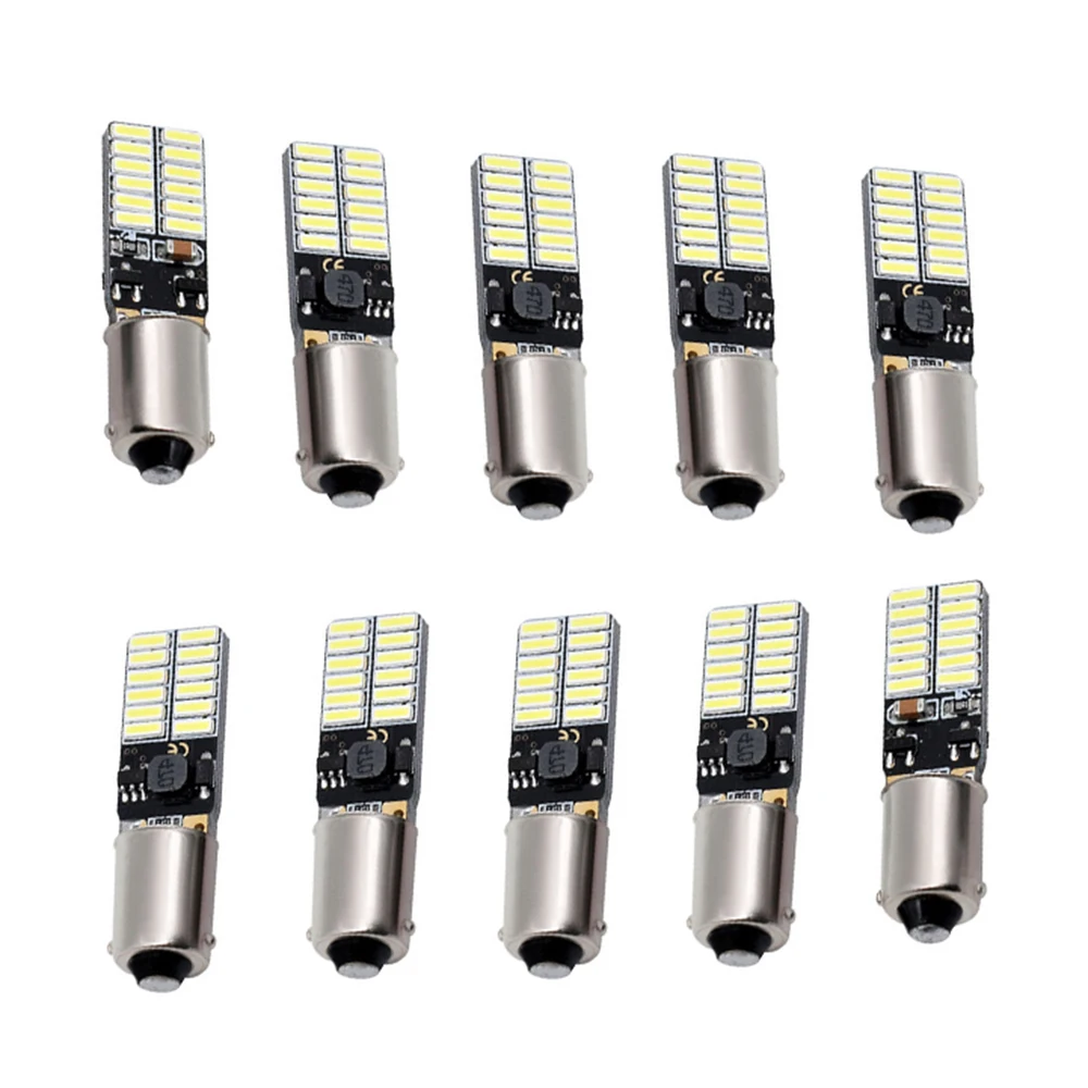 10pcs BA9S 24SMD 4014 LED Car Light Bulb Parking Lights Canbus Error