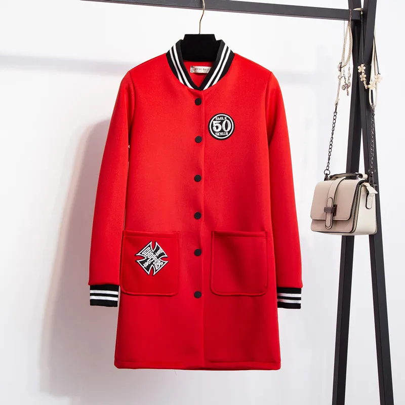 

Baseball clothing women's long section 2019 spring and autumn new slim slimming casual wild tide jacket JQ745