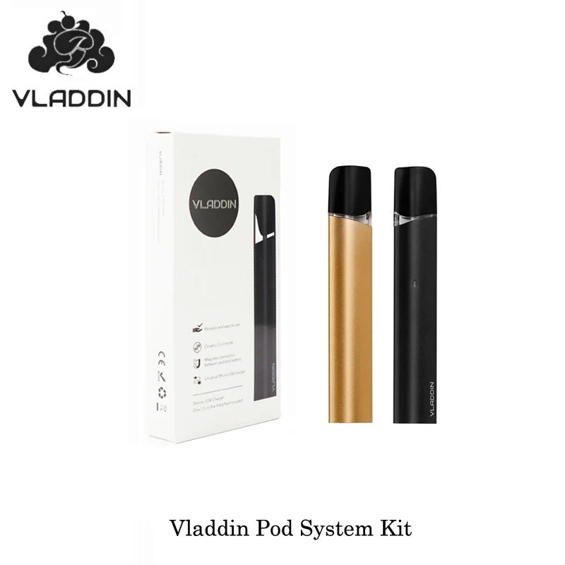 Электронные сигареты Vladdin Системы комплект Vape 1,5 мл Pod Системы 12 W 350 mah картридж с одним мешком подарков VS JUSTFOG MINIFIT C601