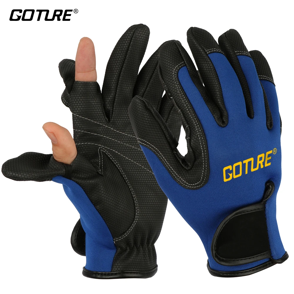 Goture Outdoor Sports 2 Cut Fingers Gloves Anti slip Waterproof EU Size