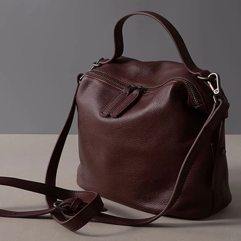 Zency классическая женская сумка из натуральной кожи Женская Повседневная сумка высокого качества модная женская сумка через плечо серый бордовый
