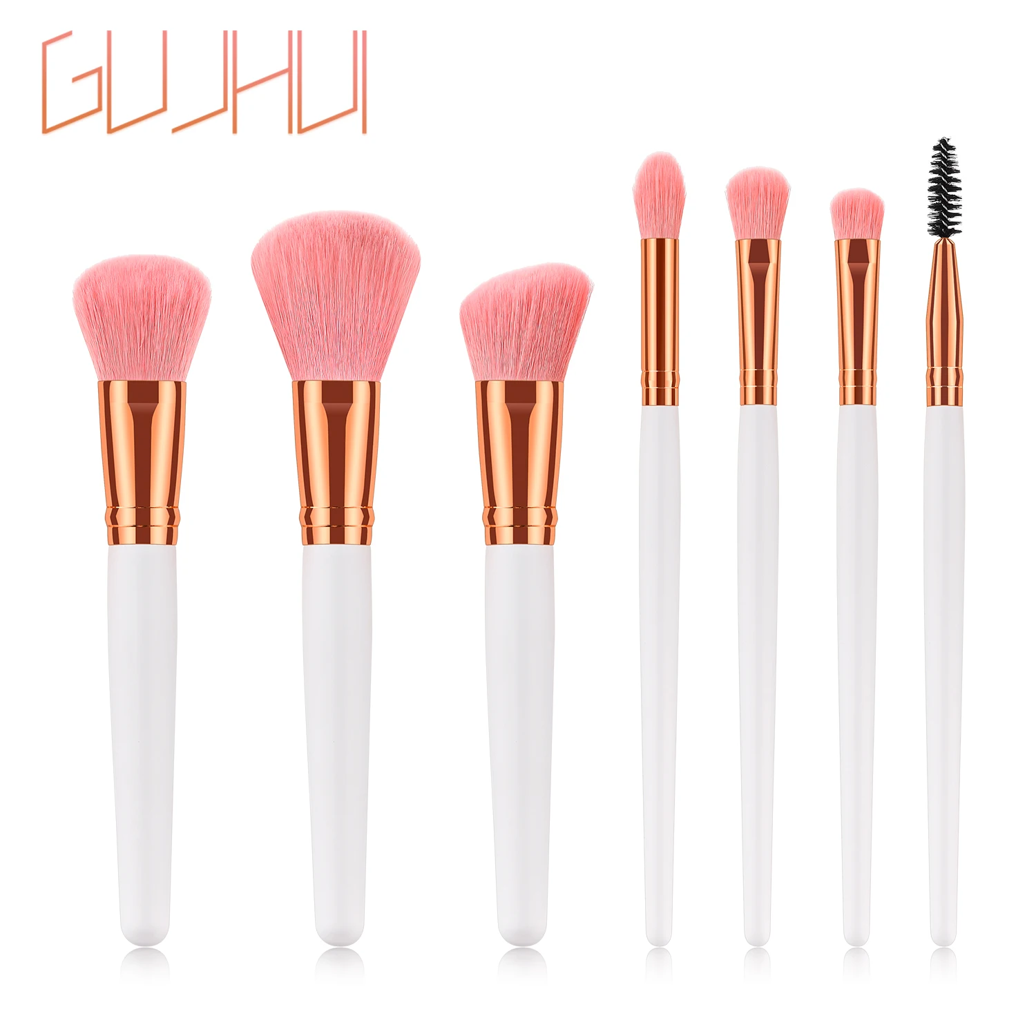 

3/7 Pcs Eye Makeup Pink Bristles Brush Nylon Fiber Eye Shadow Brush Powder Brush Cosmetics Made Up of Good Quality Material Tool