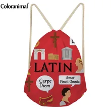 Coloranimal португальский/русский/латинский язык 3D печать рюкзак для мужчин женщин Drawstring BackpackFashion портативный сумка для хранения