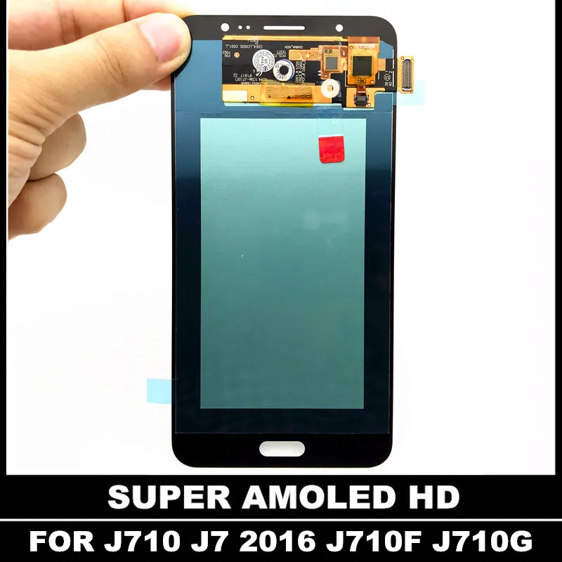 AMOLED lcd s сменный для Samsung Galaxy J7 j710 J710FN J710F ЖК-дисплей сенсорный дигитайзер регулировка яркости экрана
