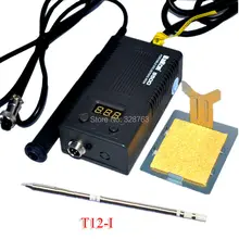 Оптовая ЕС plug BK 950D Портативный мини Цифровая паяльная станция Электрический утюг припоя + T12 советы Сердечник Топления 100 ~ 240 В