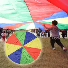 ילדי קשת Ballute לשחק מצנח עם ידיות מטרייה חיצוני ספורט צעצועי עבודת צוות משחקים אינטראקטיביים צעצועים לילדים 2019(China)