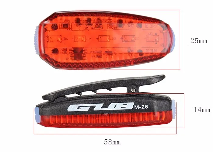 Cheap GUB M-26 Cycling Running Safety Lamp LED Bicycle Bike Light recharging Outdoor Hiking SOS Light enclose to seat post or helmet 5