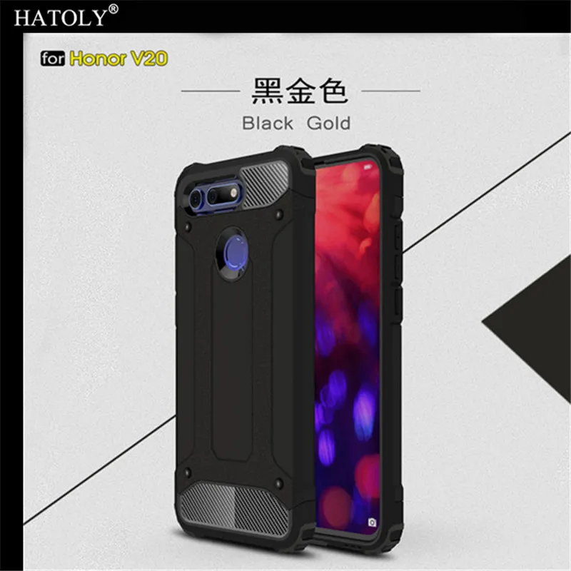 

For Huawei Honor View 20 Case Back Cover PC + TPU Silicone Armor Case For Huawei Honor View 20 Phone Case Huawei V20 Capa Funda