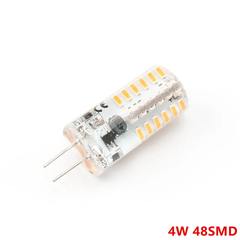 20 개/몫 G4 LED 전구 램프 12V 샹들리에 빛 따뜻한/차가운 흰색 360 각도 SMD 3014 24/48 LED 할로겐 램프 교체