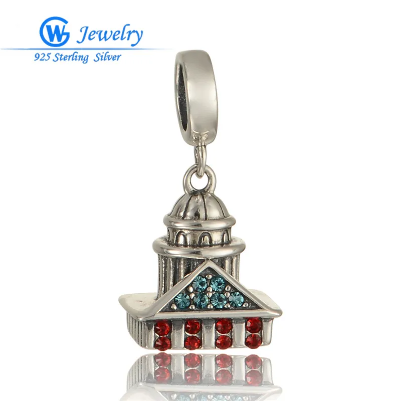 

925 Silver Sterling Pendant with Rhinestone Fit Bracelets & Bangles pulseras de joyas bijoux Fashion Jewelry S294H20