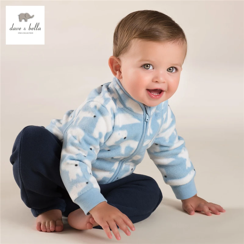 DB396 B davebella autumn baby boys white bear coat kids outerwearkids