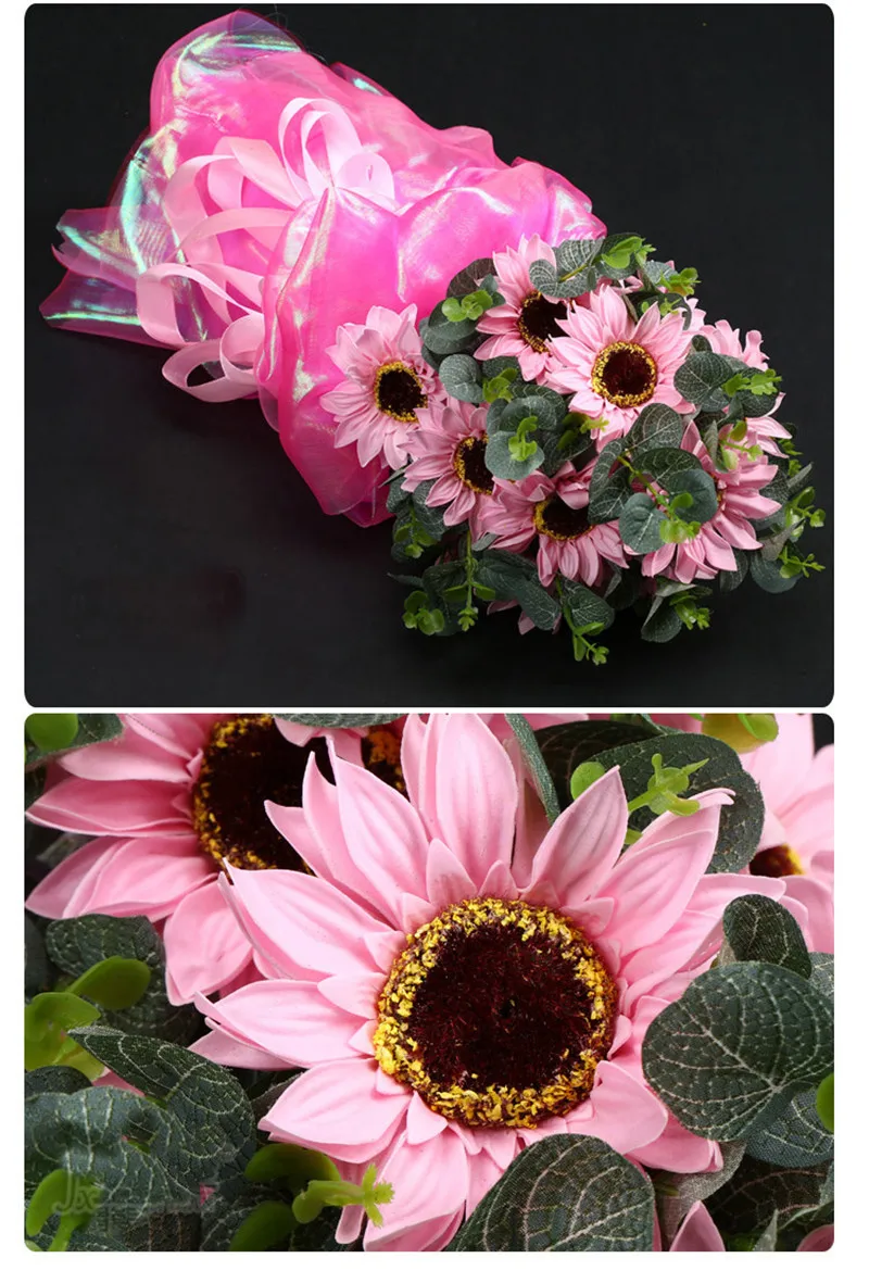 sunflower artificial flowers for wedding Soap Flower Head home decoration accessories Collocation Flower Shop Supplies JX011 (1)