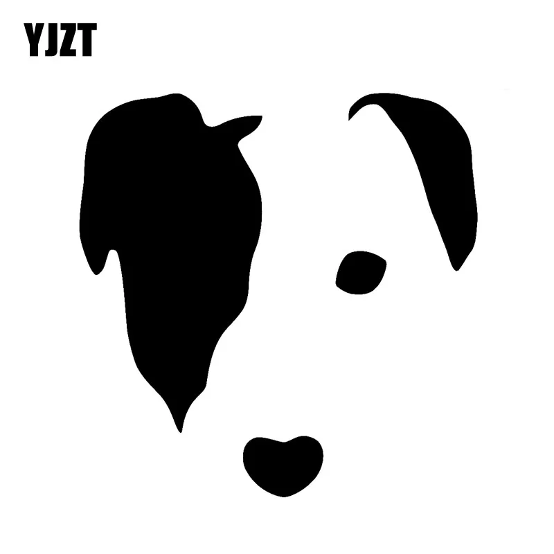 

YJZT 11.2CM*11.4CM Cute Jack Russell Face Dog Vinyl Decal Car Sticker Black/Silver C3-0475