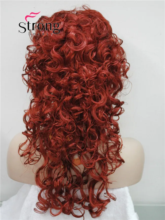 E-ROX+5 137# .2016 New Fashion women's full wigs Dark red loose curly 60cm long synthetic wig #137 (4)