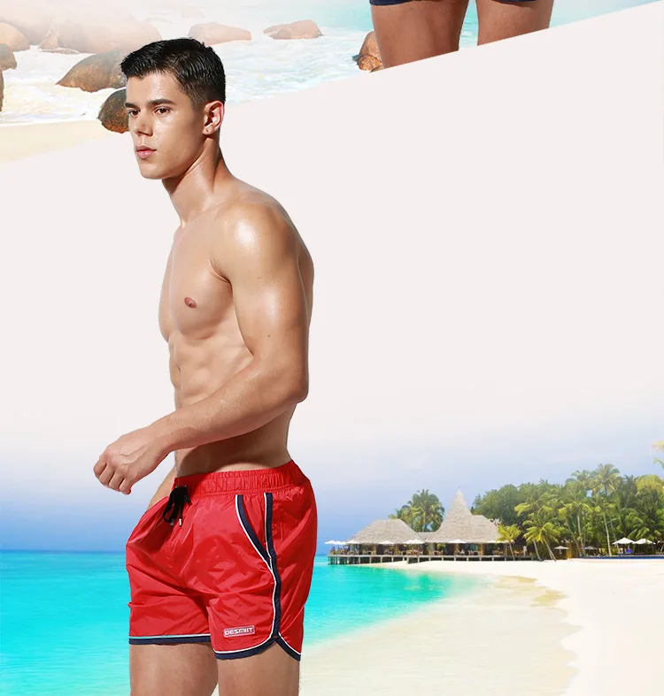 SD432 men swimsuits white red blue beach swimming shorts bermuda surf board shorts male swimwear swim surfing shorts quick dry