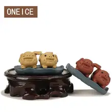 Исин чай играть чай для домашних животных пара свинья украшения Глина Чай поднос для домашних животных Aceessories