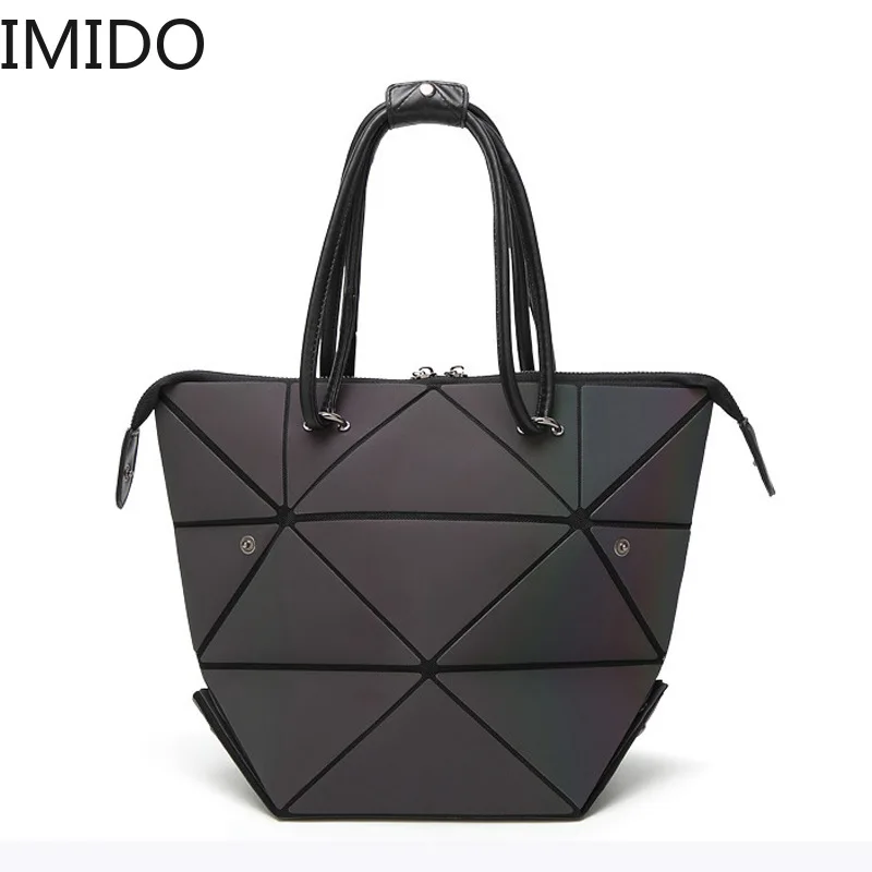 

IMIDO 2019 Luxury Female Designer Luminous Deformation Folding Diamond Handbag Geometric Rhombic Fashion Shoulder Bag For Women