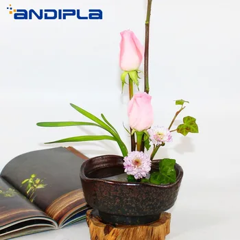

Creativity Handmade Coarse Pottery Rust Glaze Flower Pot Desktop Hydroponics Vase Zen Ceremony Ikebana Ceramic Bowl Home Decor