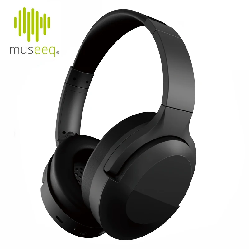 

Museeq Active Noise Cancelling Bluetooth Headset + Microphone - Rotatable & Foldable - For Phone, PC, Gaming, Home Audio