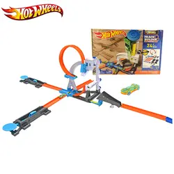 2017 Hot wheels 4 в 1 супер Track Pack модели автомобилей Дети ПВХ Слот автомобиль игрушки Hot wheels моделей автомобилей подарок для детей DIY игрушки DLF28