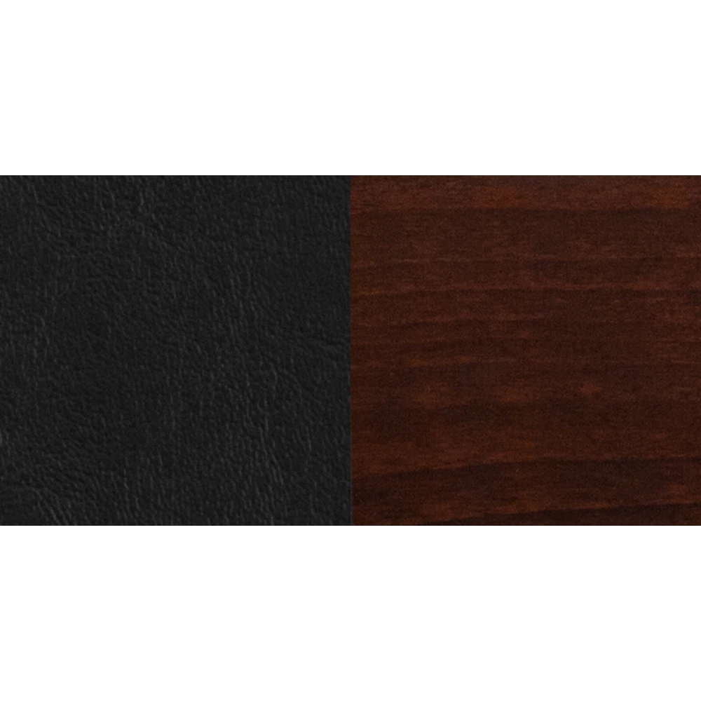 Flash Furniture Lacey Series Solid Back Walnut Wooden Restaurant Barstool - Black Vinyl Seat (4)