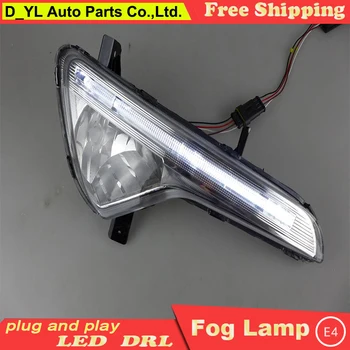 

Car styling For Kia Sportage 2010-13 LED DRL Sportage High brightness guide LED DRL led fog lamps daytime running lights B style