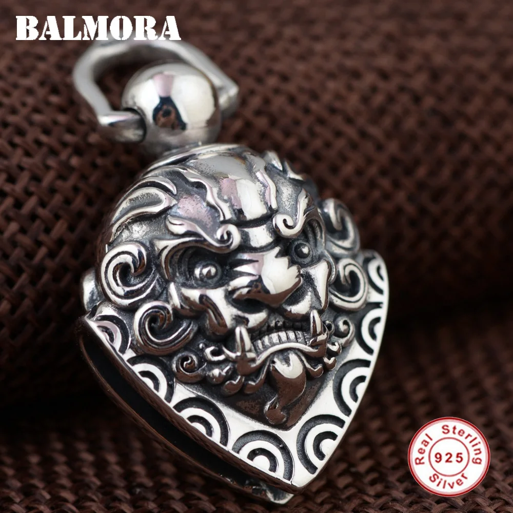 

BALMORA 100% Real 925 Sterling Silver Hyperbole Pendants for Men Gift Vintage Jewelry Bell Accessories Without a Chain SY14058