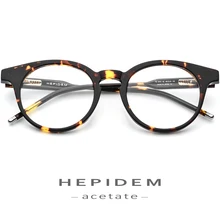 Ацетатная оправа для очков для мужчин полный Винтаж Круглый очки женщин Мода очки по рецепту при близорукости оптические оправы для очков