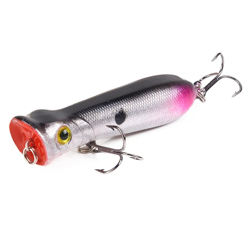 Popper Lures Bait 10 Colors 8cm/11.5 G Artificial Bionic Minnow Fish Bait Black Hook Plastic Hard Bait Fishing Gear jooyoo