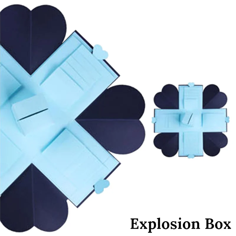 1pc blue darkblue DIY фотоальбом ручной работы Любовь сюрприз взрыв коробка подарок взрыв на День святого Валентина юбилей альбом вечеринка подарок на день рождения - Цвет: 1pc blue darkblue