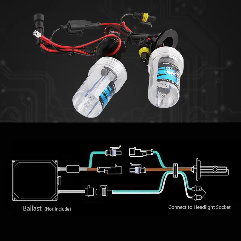 2 шт. 55 Вт H1 H3 H7 H8 H11 HB3 9005 HB4 9006 H27 880 881 Hid Xenon комплект лампы 12V 3000K 4300K 5000K 6000K 8000K 10000K Автомобильные фары