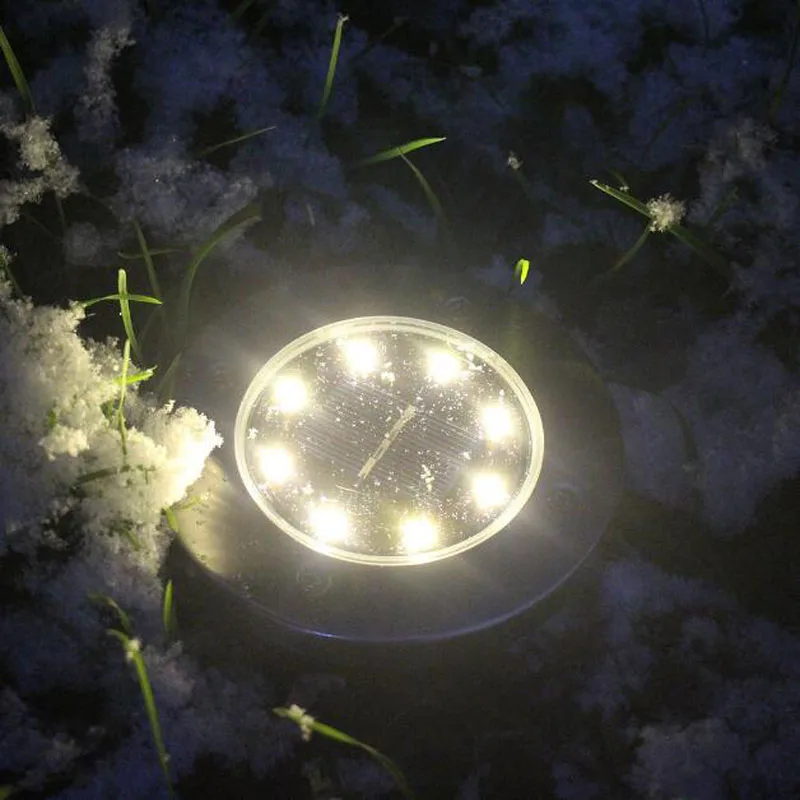 8 LED Solar Supply Light Power Buried Light Under Ground Lamp Outdoor Garden Pathway Decoration LED Lawn Porch Lamps