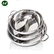 FREE SHIPPING cooking pot CASSEROLE UTENSIL 26-36cm inox hot pot 2grid soup stainless steel fondue pot soup pot cookware