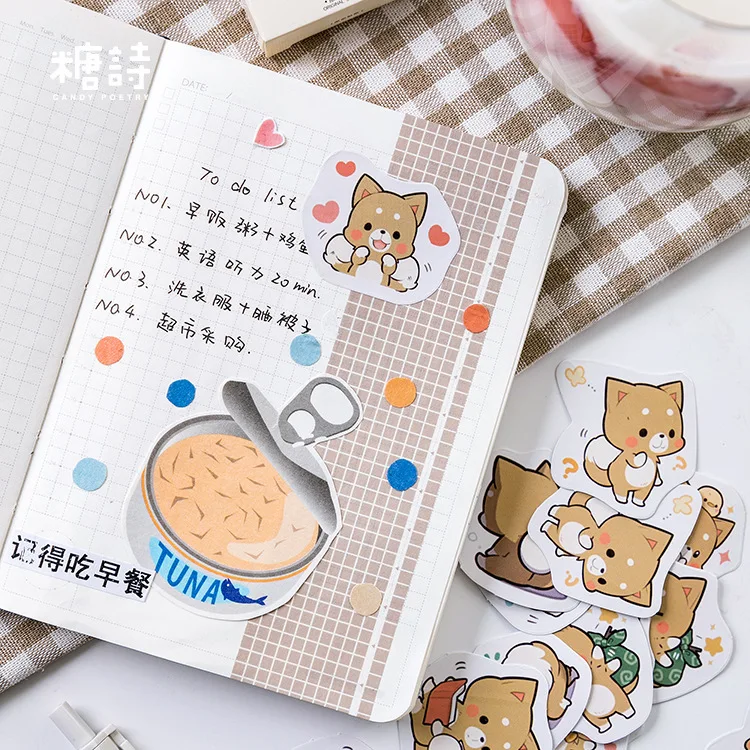 Сердце Шиба пуля журнал коробка декоративные наклейки клей наклейки DIY украшения дневник канцелярские наклейки детский подарок