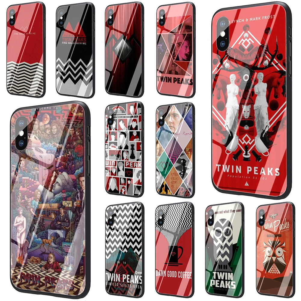 

Welcome To Twin Peaks Tempered Glass TPU Black Cover Case for iPhone 5 5S 6 6s 7 8 plus X XR XS 11 pro Max