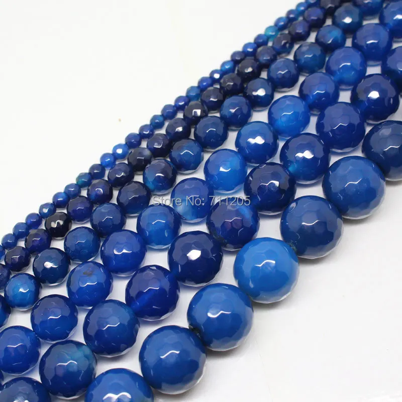 

Faceted Blue agates 4,6,8,10,12,14mm Round Loose Beads 15"/38cm,Min.order is $10, we provide mixed wholesale for all items !