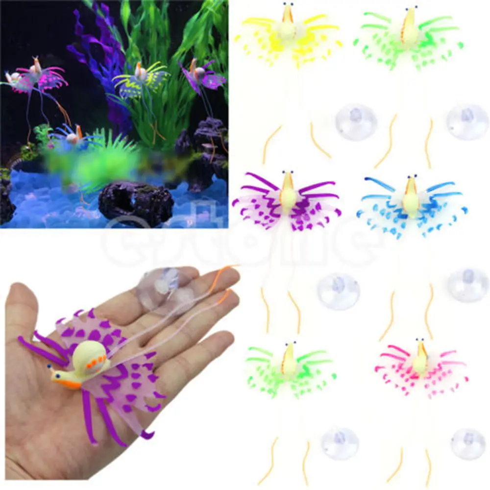 1PC Snail Aquarium Artificial Decoration Glowing Effect Fish Tank