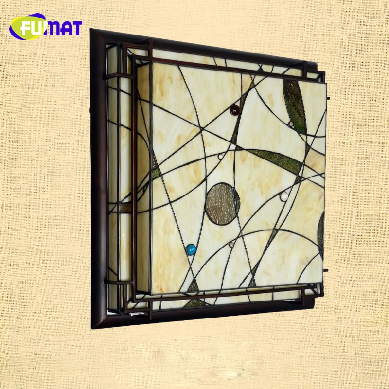 FUMAT Art Deco Ceiling Lamp Stained Glass Classic LED Lightings Living Room Bar Lightings Project Light Bed Room Ceiling Lights design borosilicate glass led chandelier lightings turkey light