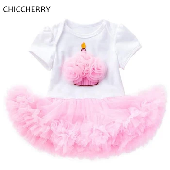 

Cupcake Pink Lace Tutu Baby Girl Birthday Dress For 1 and 2 Years Kids Party Clothes Summer Childrens Dress Infant Clothing