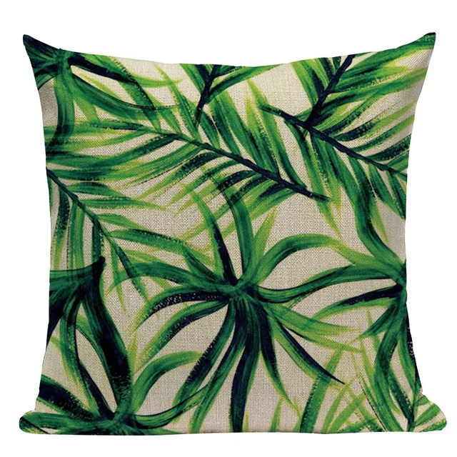 Декоративный чехол для подушки с принтом тропических зеленых растений, пальмовый лист, монстера, чехол для дивана, автомобиля, дома, Almofadas 45x45 см - Цвет: 20