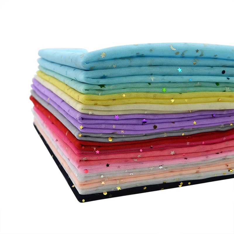 

160*100 cm Glitter Star Sequin Tulle Roll Tutu Fabric Wedding Party Tulle Table Decoration Organza Needlework DIY Craft Supplies