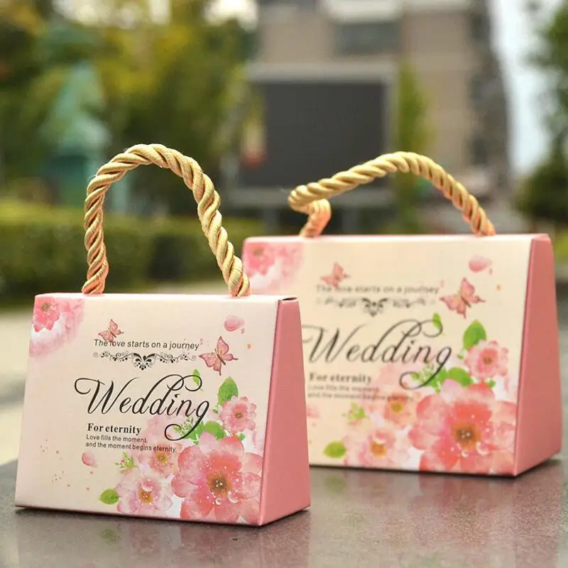 20ks / pack Svatební Candy Box Sladkosti Dárek Kabelka Favor Boxy Party dekorace Svatební Dárky Taška pro hosty Svatební laskavosti