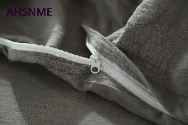 AHSNME хлопок постельное белье супер мягкая Постельное белье Покрывало светло-серый однотонный пододеяльник хаки мыть одеяло ropa de cama
