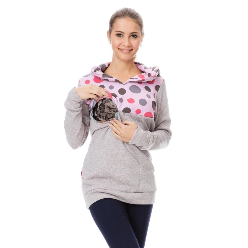 Thicken Nursing Mothers Breastfeeding Hoodie Sweatshirt Winter Maternity Clothing Pregnancy Lactation Clothes For Pregnant Women (3)
