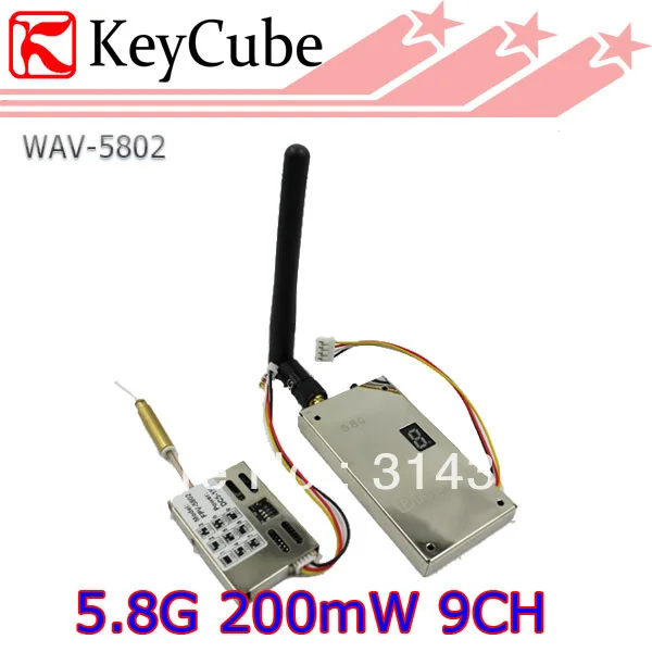 5.8G Wireless Video Audio Transmitter and Receiver 9CH 200mW 400m Range AV Sender for FPV Telemetry System Free Express Shipping